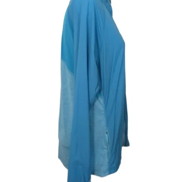L L Bean Aqua Blue Thumb Hole Long Sleeve Reflective Accents Windbreaker Size L - Picture 13 of 14
